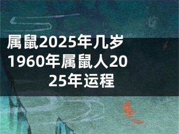 属鼠2025年几岁 1960年属鼠人2025年运程