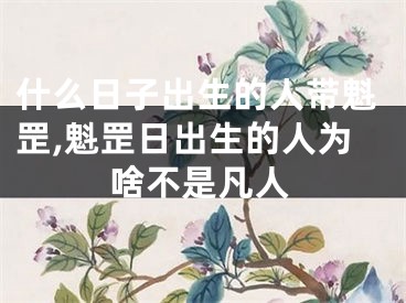 什么日子出生的人带魁罡,魁罡日出生的人为啥不是凡人