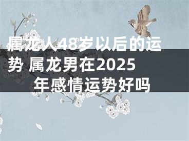 属龙人48岁以后的运势 属龙男在2025年感情运势好吗