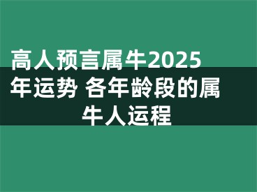 高人预言属牛2025年运势 各年龄段的属牛人运程