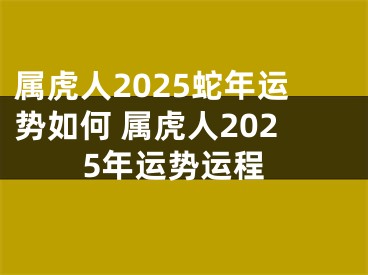 属虎人2025蛇年运势如何 属虎人2025年运势运程
