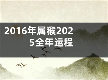 2016年属猴2025全年运程