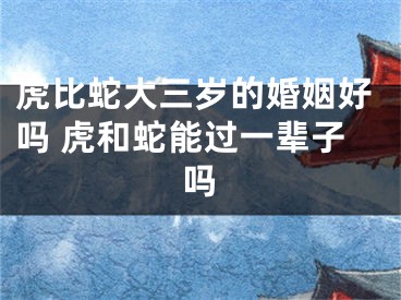 虎比蛇大三岁的婚姻好吗 虎和蛇能过一辈子吗