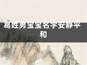 葛姓男宝宝名字安静平和