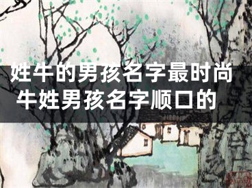 姓牛的男孩名字最时尚 牛姓男孩名字顺口的