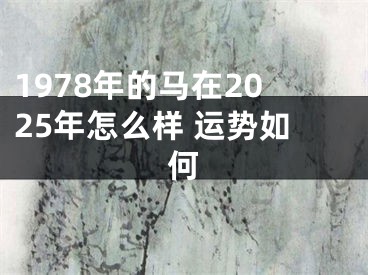 1978年的马在2025年怎么样 运势如何