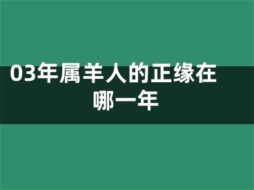 03年属羊人的正缘在哪一年
