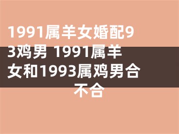 1991属羊女婚配93鸡男 1991属羊女和1993属鸡男合不合