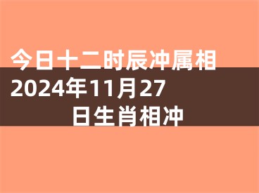 今日十二时辰冲属相 2024年11月27日生肖相冲