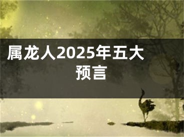 属龙人2025年五大预言
