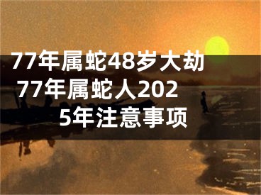77年属蛇48岁大劫 77年属蛇人2025年注意事项