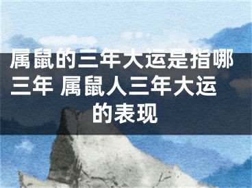 属鼠的三年大运是指哪三年 属鼠人三年大运的表现