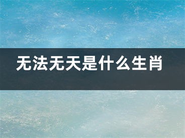无法无天是什么生肖
