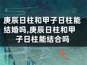 庚辰日柱和甲子日柱能结婚吗,庚辰日柱和甲子日柱能结合吗