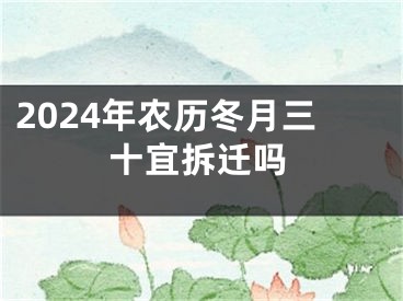 2024年农历冬月三十宜拆迁吗