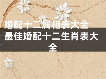 婚配十二属相表大全 最佳婚配十二生肖表大全