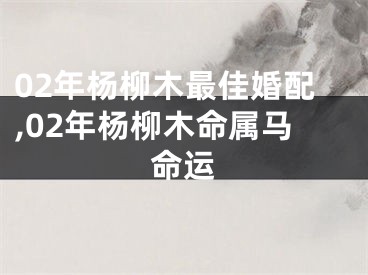 02年杨柳木最佳婚配,02年杨柳木命属马命运