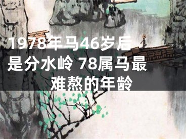 1978年马46岁后是分水岭 78属马最难熬的年龄