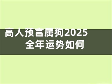 高人预言属狗2025全年运势如何