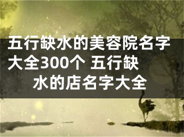 五行缺水的美容院名字大全300个 五行缺水的店名字大全