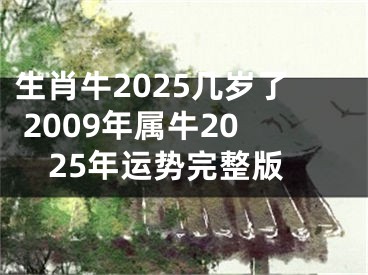 生肖牛2025几岁了 2009年属牛2025年运势完整版