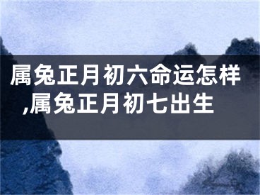 属兔正月初六命运怎样,属兔正月初七出生