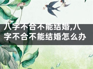 八字不合不能结婚,八字不合不能结婚怎么办
