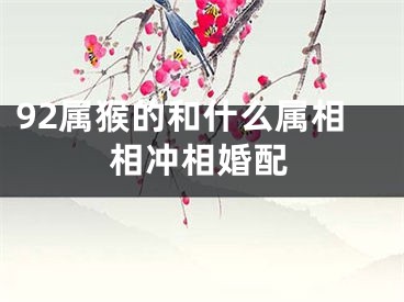 92属猴的和什么属相相冲相婚配