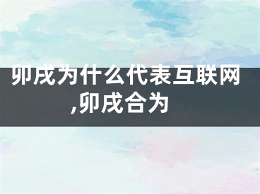 卯戌为什么代表互联网,卯戌合为