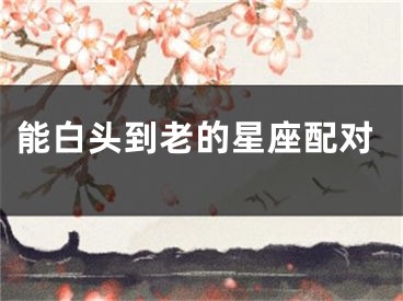 能白头到老的星座配对