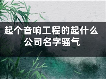 起个音响工程的起什么公司名字骚气