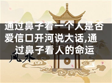 通过鼻子看一个人是否爱信口开河说大话,通过鼻子看人的命运