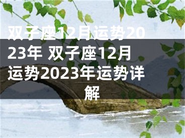 双子座12月运势2023年 双子座12月运势2023年运势详解