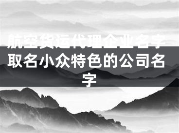 航空货运代理企业名字取名小众特色的公司名字