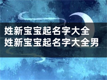 姓新宝宝起名字大全 姓新宝宝起名字大全男