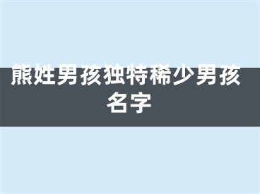 熊姓男孩独特稀少男孩名字