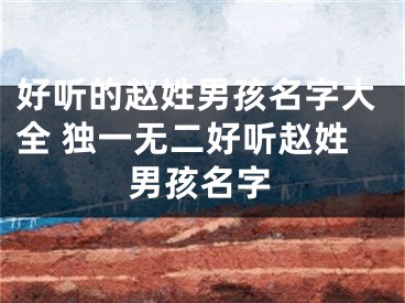 好听的赵姓男孩名字大全 独一无二好听赵姓男孩名字