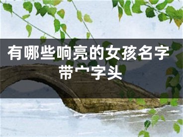 有哪些响亮的女孩名字带宀字头