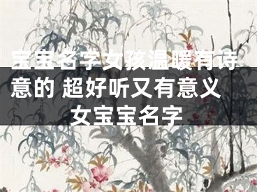宝宝名字女孩温暖有诗意的 超好听又有意义女宝宝名字