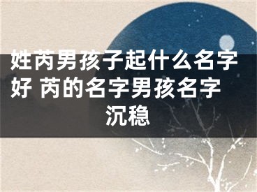 姓芮男孩子起什么名字好 芮的名字男孩名字沉稳