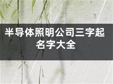 半导体照明公司三字起名字大全