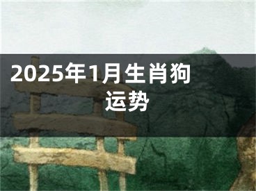2025年1月生肖狗运势