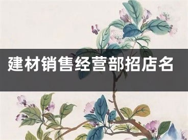 建材销售经营部招店名