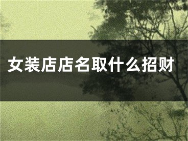 女装店店名取什么招财