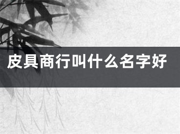 皮具商行叫什么名字好
