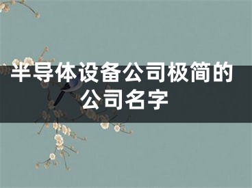 半导体设备公司极简的公司名字