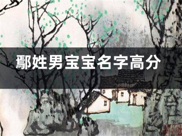 鄢姓男宝宝名字高分