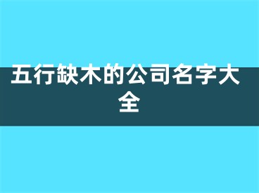 五行缺木的公司名字大全