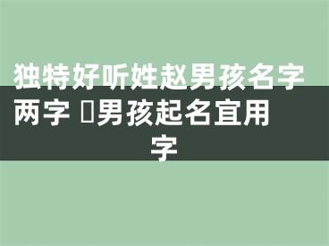 独特好听姓赵男孩名字两字 ​男孩起名宜用字