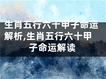 生肖五行六十甲子命运解析,生肖五行六十甲子命运解读